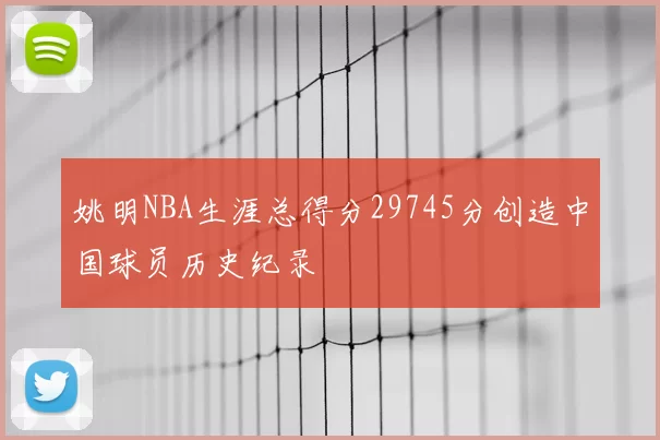 姚明NBA生涯总得分29745分创造中国球员历史纪录